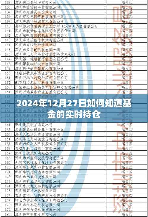 『2024年12月27日基金实时持仓查询指南』