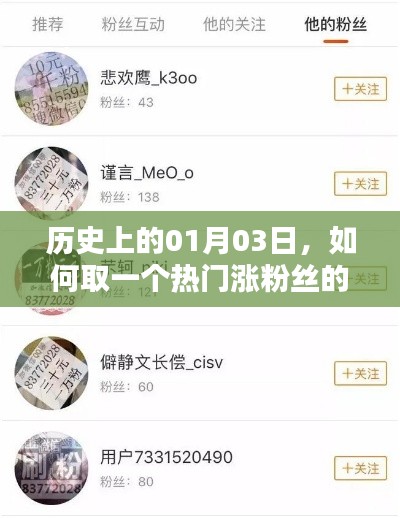 如何取一个热门涨粉丝的网名，纪念历史上的今天