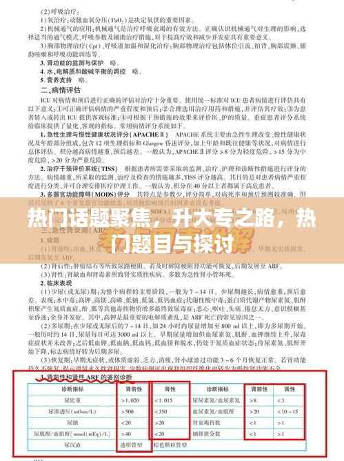 热门话题聚焦,升大专之路,热门题目与探讨