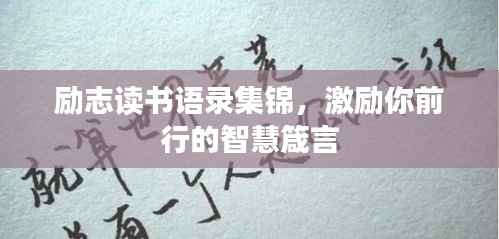 励志读书语录集锦,激励你前行的智慧箴言