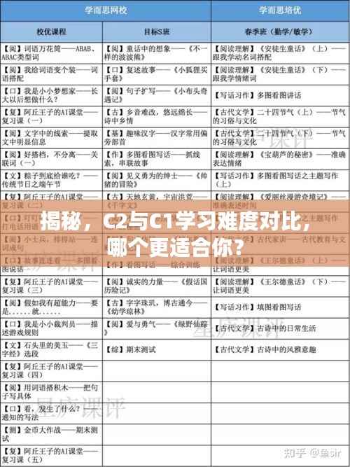 揭秘,C2与C1学习难度对比,哪个更适合你?