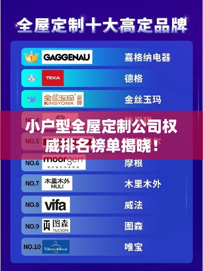 小户型全屋定制公司权威排名榜单揭晓!