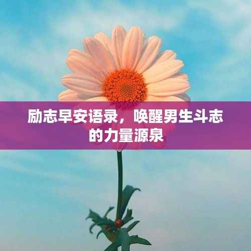 励志早安语录,唤醒男生斗志的力量源泉