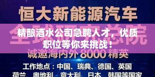 精酿酒水公司急聘人才,优质职位等你来挑战!